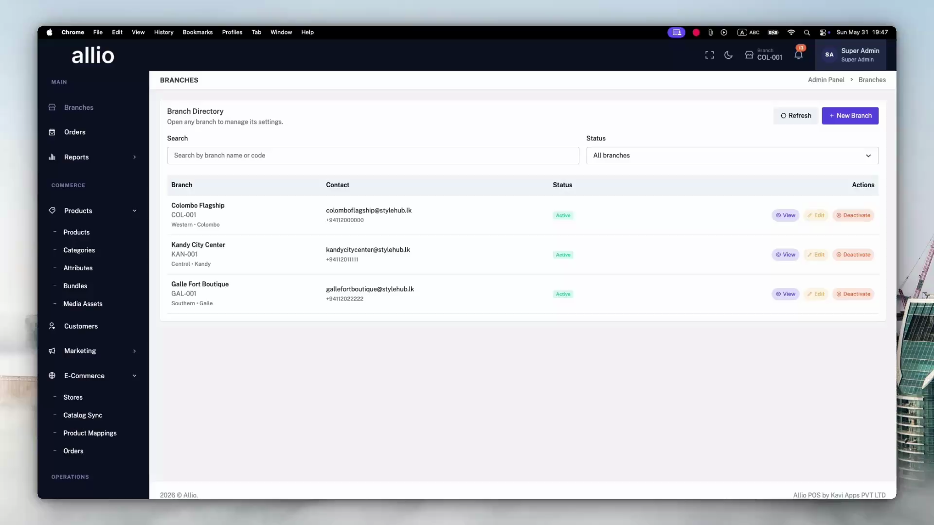 Operations dashboard project preview